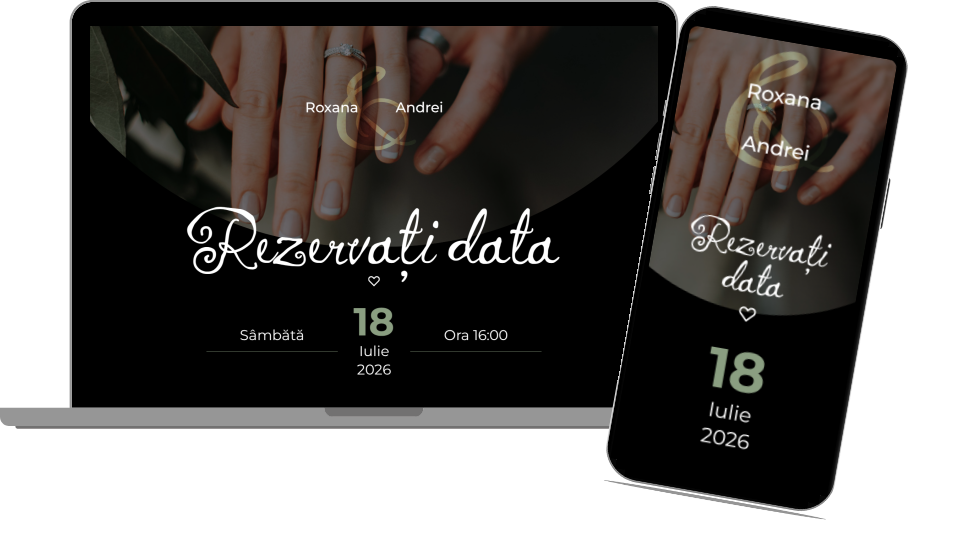 Invitație Nuntă Website "Timeless Union"