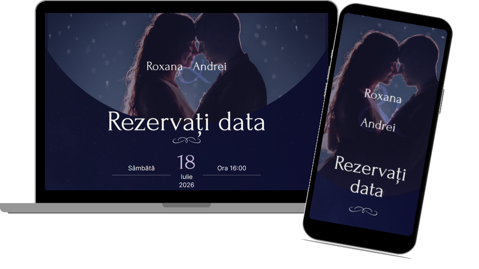 Invitație Nuntă Website "Moonlight Sky"