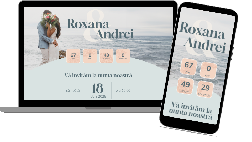 Invitație Nuntă Website "Salt and Serenity"