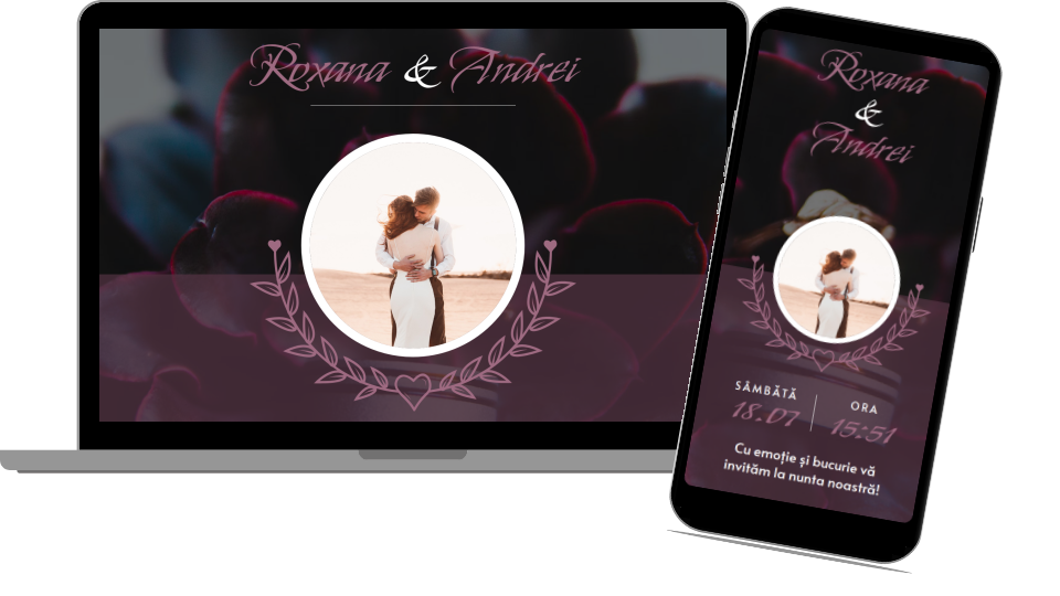 Invitație Nuntă Website "Lavender Love"