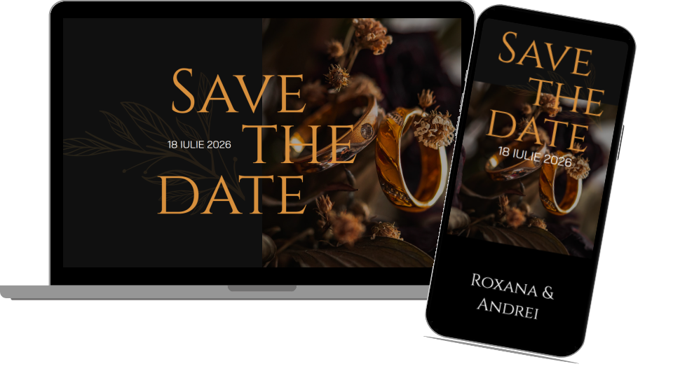 Invitație Nuntă Website "Golden Night"