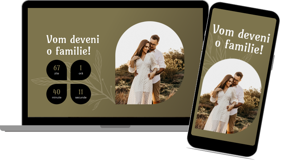 Invitație Nuntă + Botez Website "Natural Bliss"