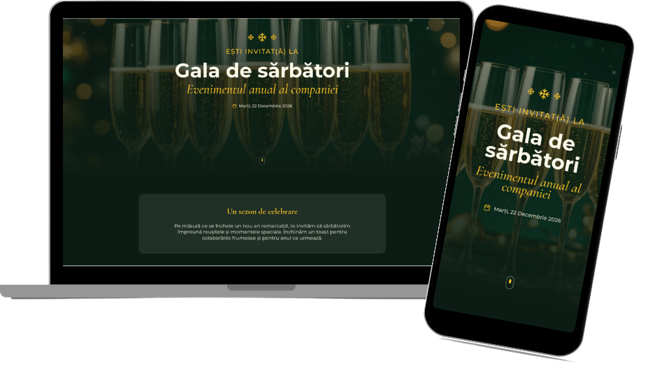 Invitație Eveniment Corporatist Website "Holiday Corporate Gala"